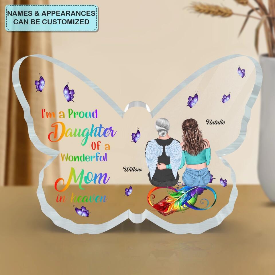 Personalized Butterfly Acrylic Plaque - Gift For Mom - Wonderful Mom In Heaven