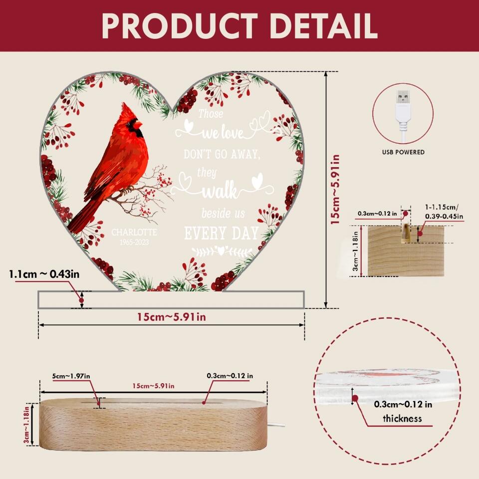 Personalized Acrylic LED Night Light - Gift For Memorial - Those We Love Don't Go Away