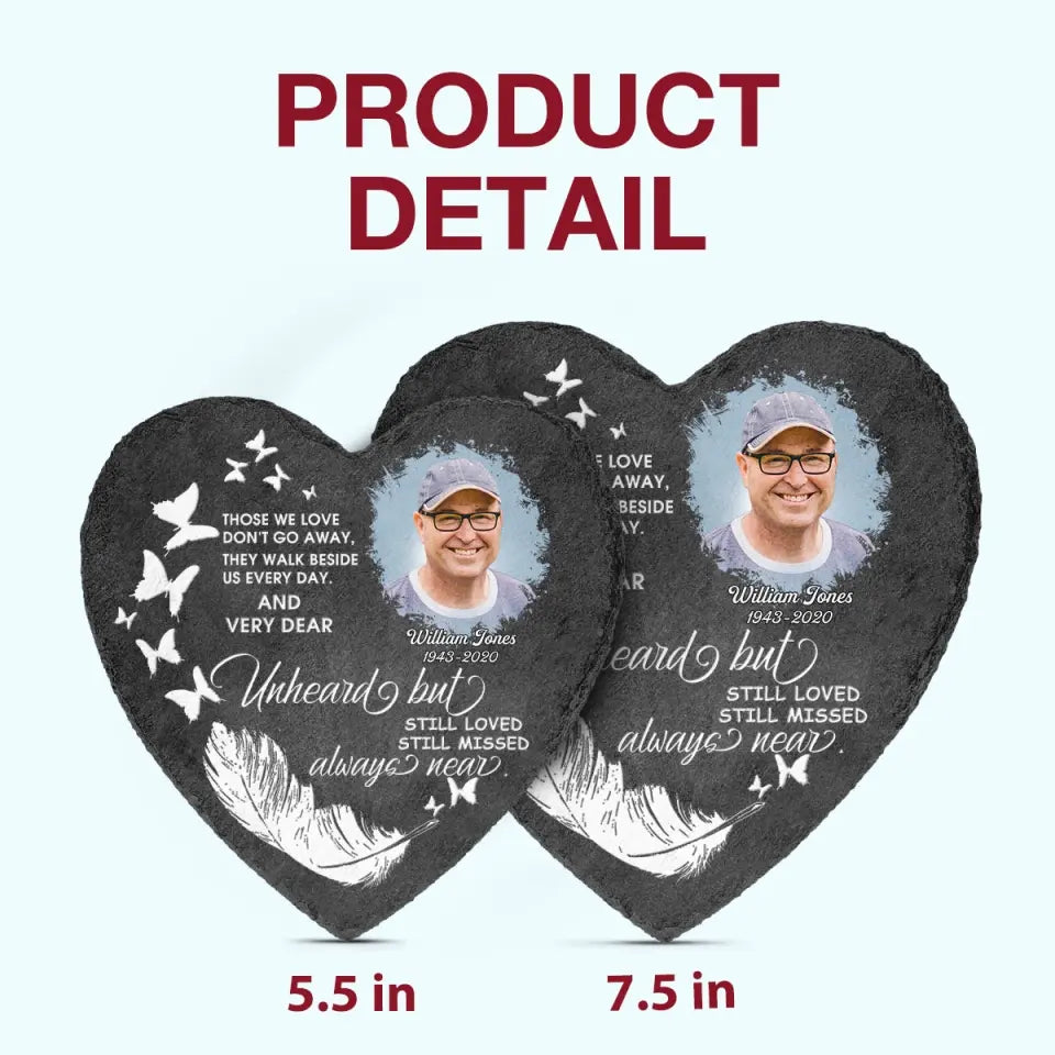 Personalized Heart Garden Stone - Those We Love Don't Go Away - Memorial Gift, Gift For Mom And Dad