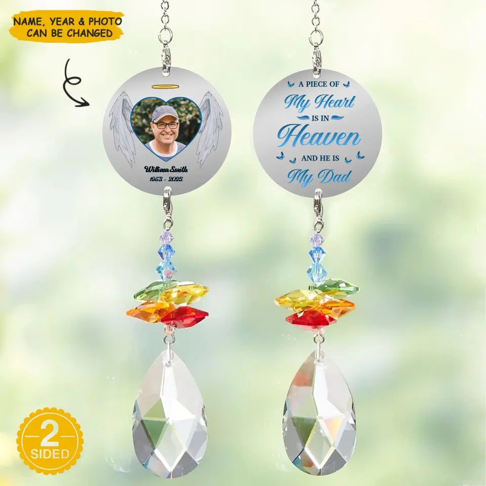Personalized Suncatcher - A Piece Of My Heart - Memorial Gift, Gift For Family WRND010