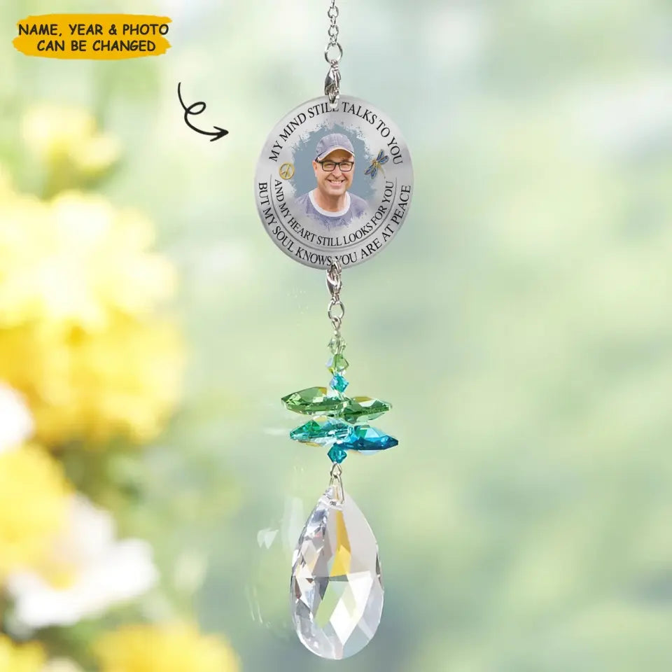 Personalized Suncatcher - My Mind My Heart - Memorial Gift, Gift For Family WRND010