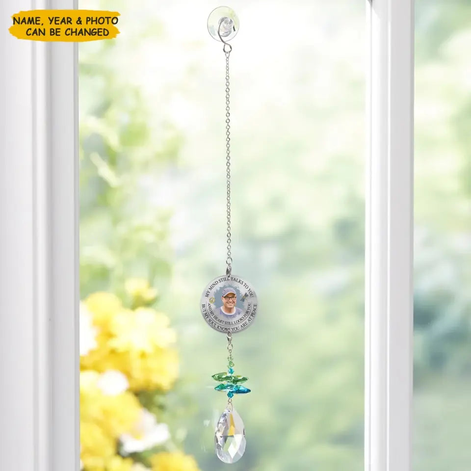 Personalized Suncatcher - My Mind My Heart - Memorial Gift, Gift For Family WRND010