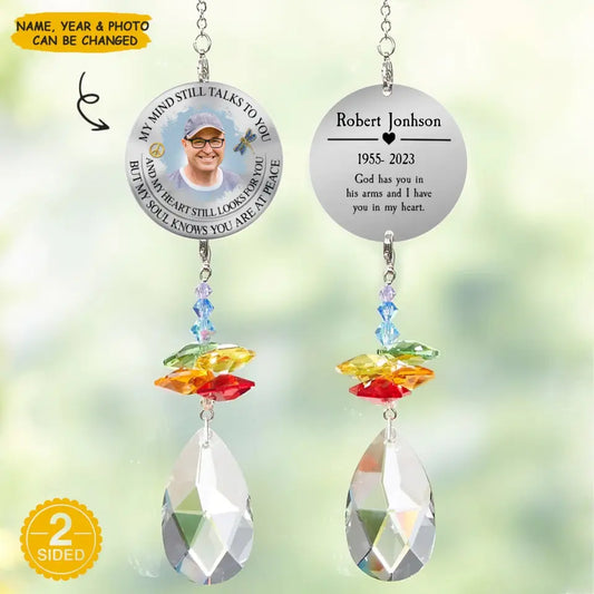 Personalized Suncatcher - My Mind My Heart - Memorial Gift, Gift For Family WRND010