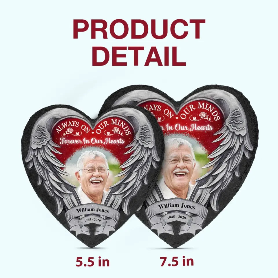 Pesonalized Heart Garden Stone - Always On Our Minds - WRND011