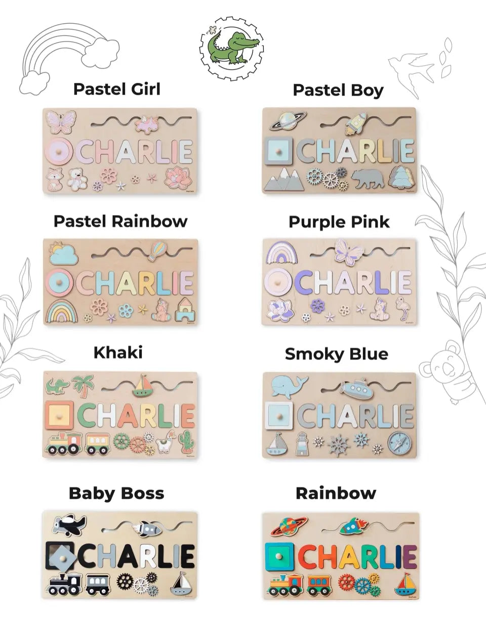 Personalized Puzzle Montessori Busy Board - Sensory Activity Board - Wooden Toys - Special Gifts for Boys and Girls
