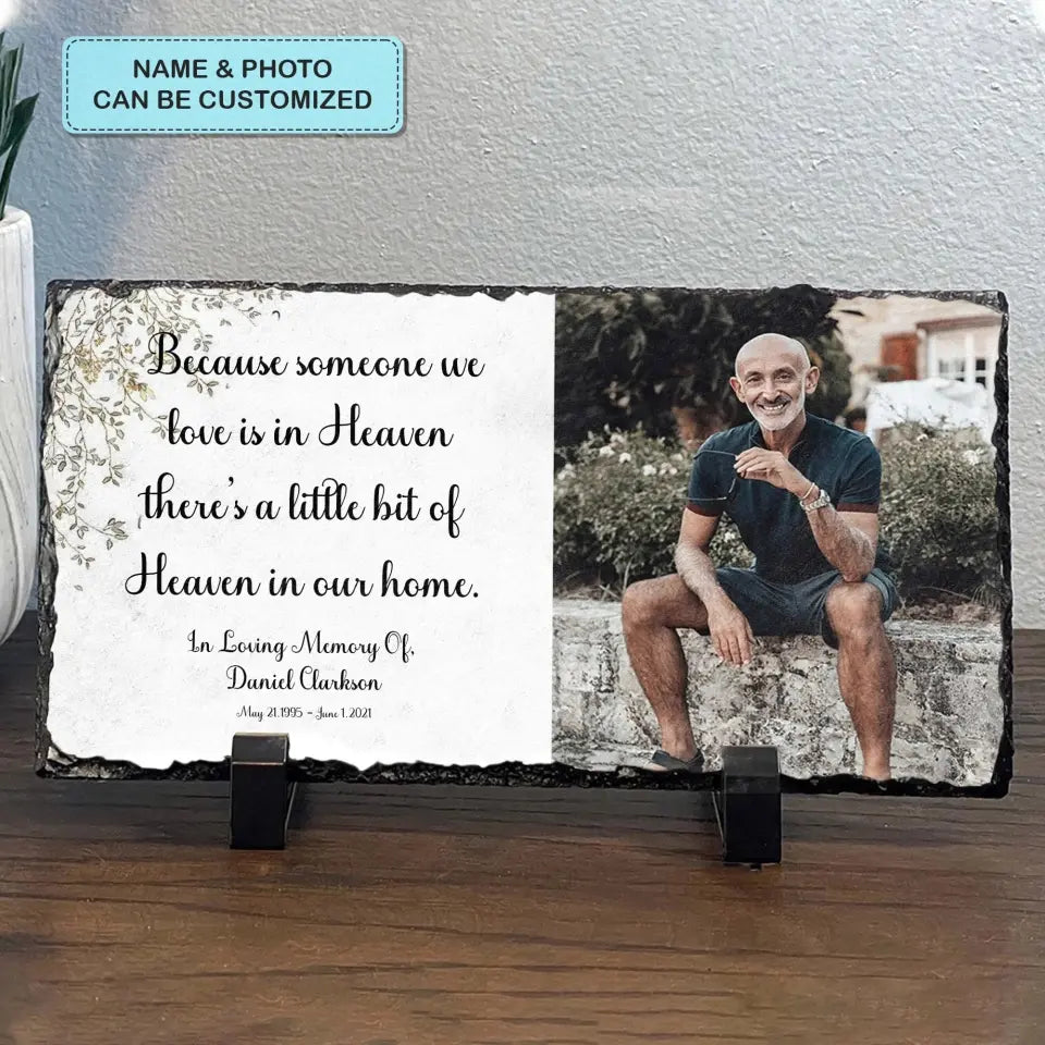 Personalized Memorial Slate Plaque - Goodbyes Are Not Forever - WRND010
