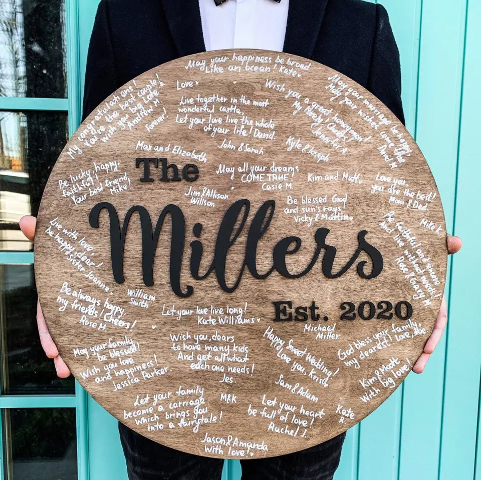 Personalized Wedding Guest Book Alternative - Wedding Guestbook - Last Name Wood sign - Family Name Wood Sign - Wedding Date Wood Sign