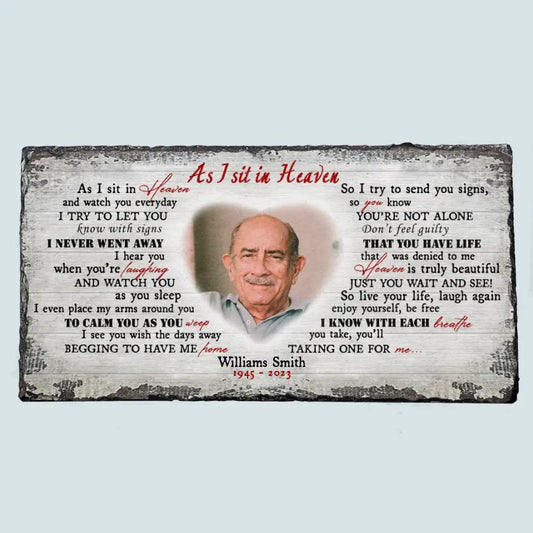 Personalized Memorial Slate Plaque - I Hide My Tears - Memorial Gift, Gift For Family WRND010