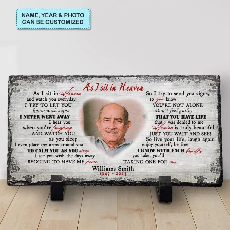 Personalized Memorial Slate Plaque - I Hide My Tears - Memorial Gift, Gift For Family WRND010