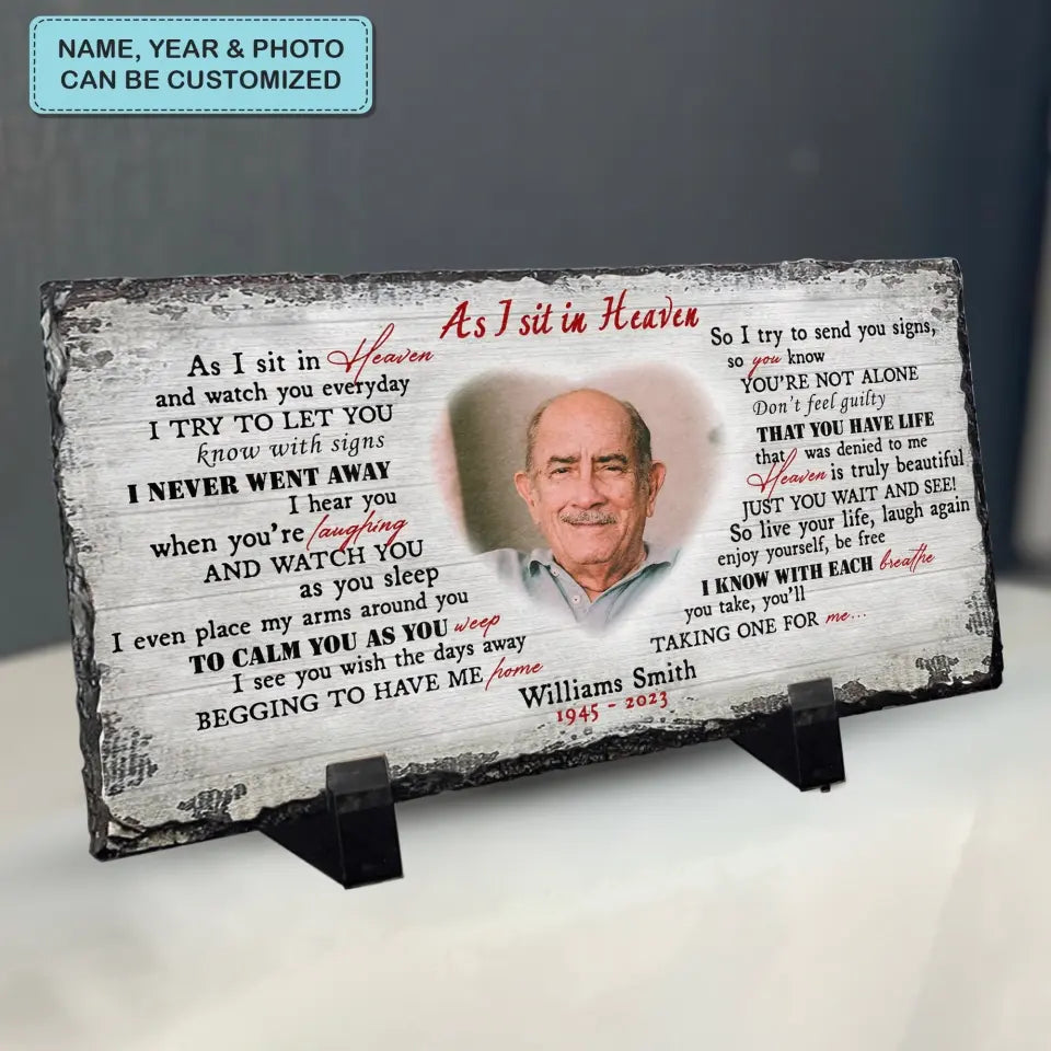 Personalized Memorial Slate Plaque - I Hide My Tears - Memorial Gift, Gift For Family WRND010