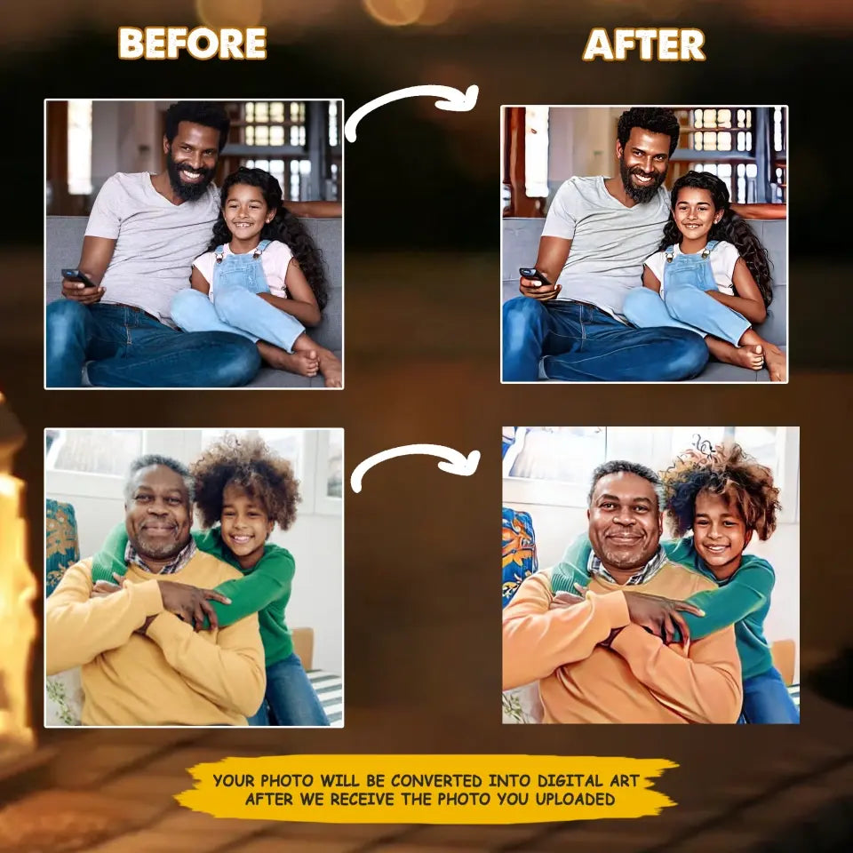 Personalize 3D LED Light Night - Being A Dad Is An Honor Being Papa - Gift For Father's Day - Gift For Dad - Gift For Family