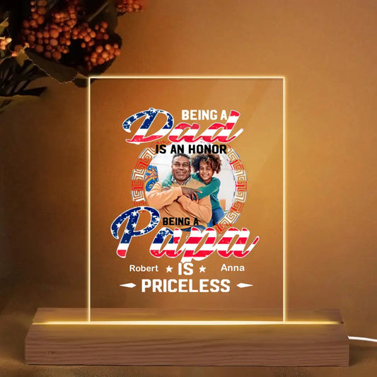 Personalize 3D LED Light Night - Being A Dad Is An Honor Being Papa - Gift For Father's Day - Gift For Dad - Gift For Family