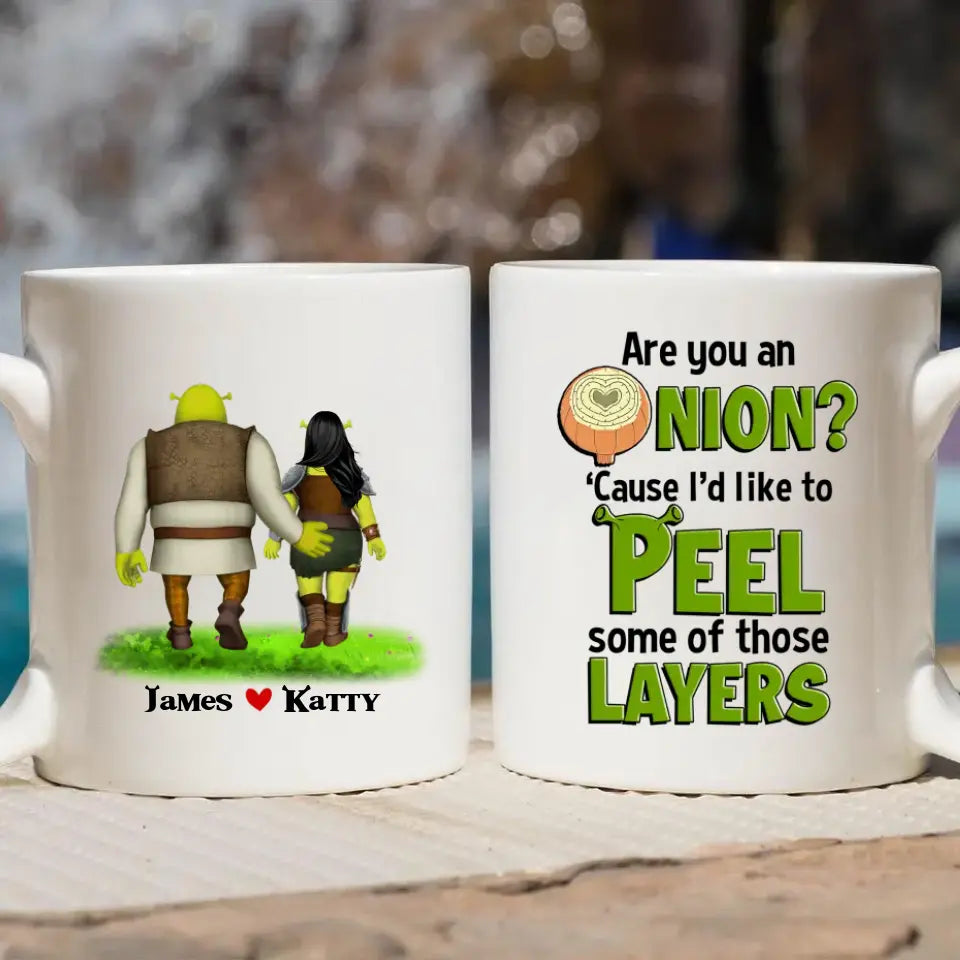 Personalized Custom White Mug - Anniversary Gift For Couple - Are You An Onion?