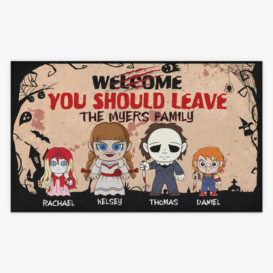 Personalized Custom Doormat - Halloween Gift For Family Members - Welcome, You Should Leave Halloween