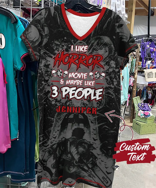 Women's V-Neck Nightshirt - I Like Horror Movies