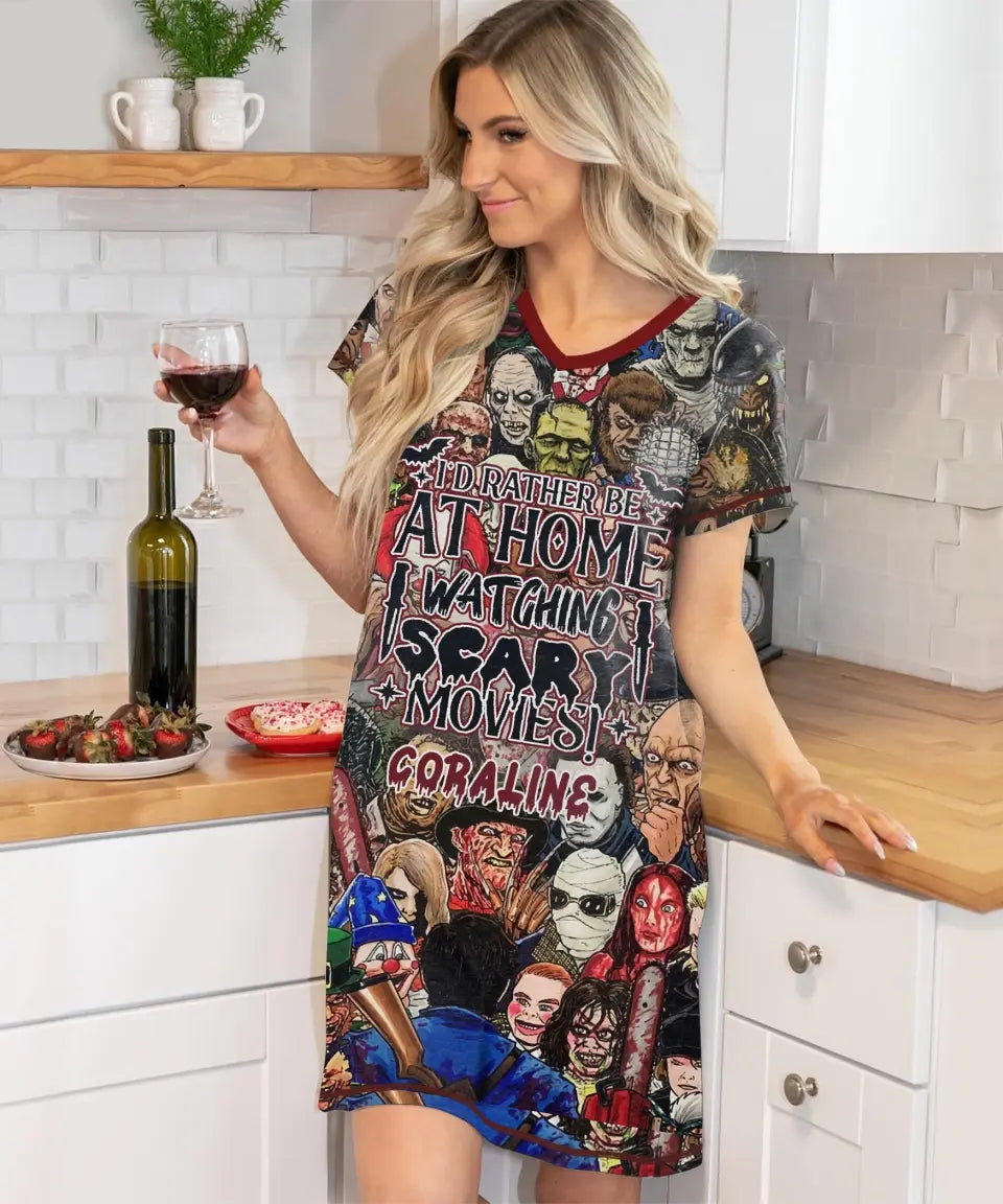 Women's V-Neck Nightshirt - Halloween Horror