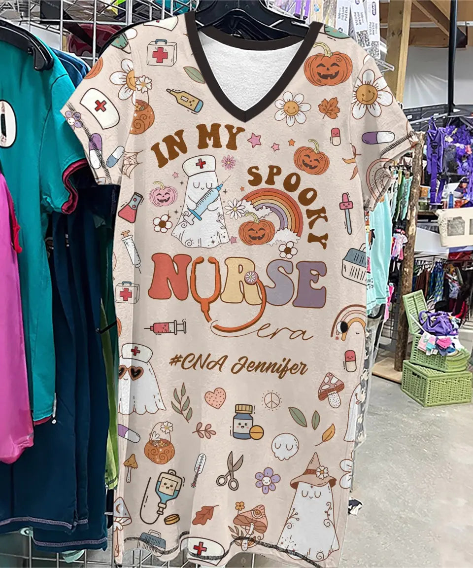 Women's V-Neck Nightshirt - In My Spooky Nurse Era