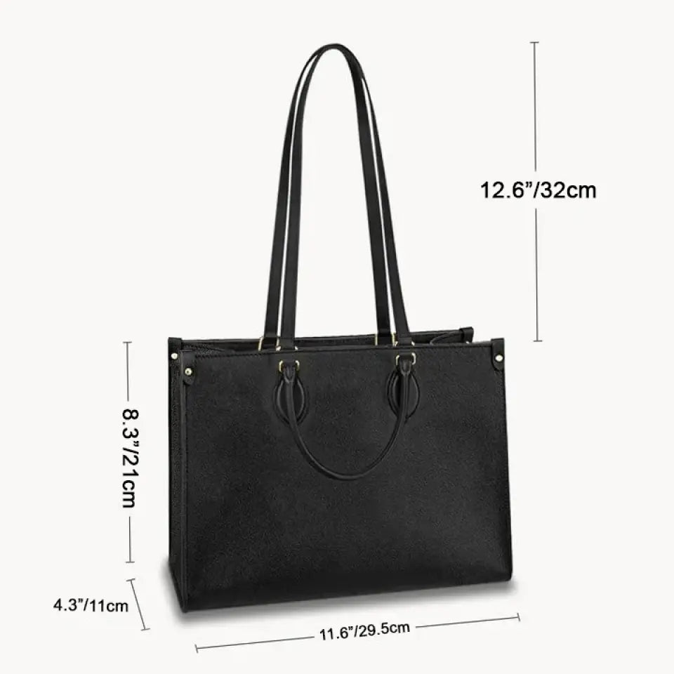 Personalized Leather Bag - Floral Cross