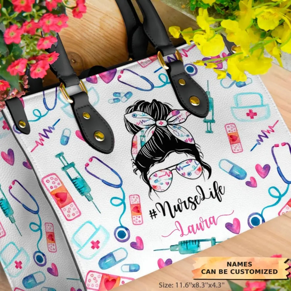 Personalize Leather Bag - Nurse Life
