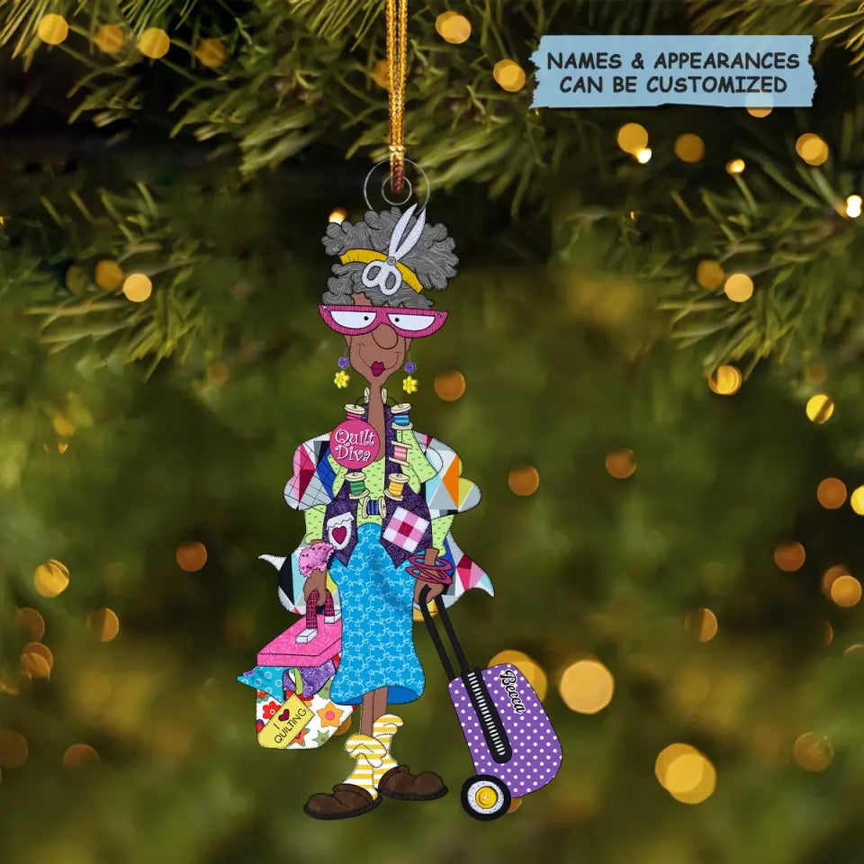 Custom Shape Mica Ornament - Quilt Diva Personalized