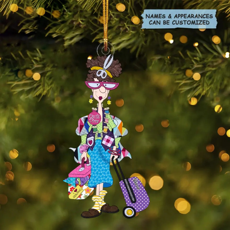 Custom Shape Mica Ornament - Quilt Diva Personalized