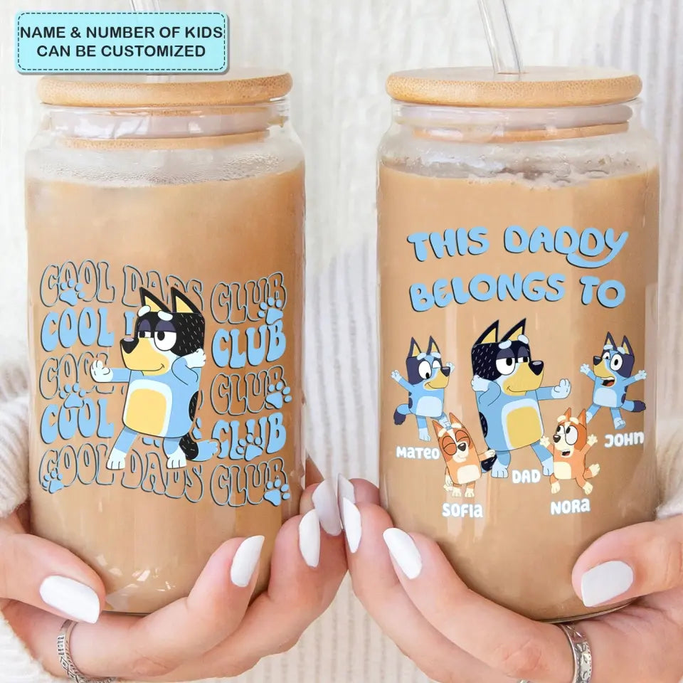 Cool Mom Club - Personalized Custom Glass Can - Mother's Day Gift For Family, Family Members