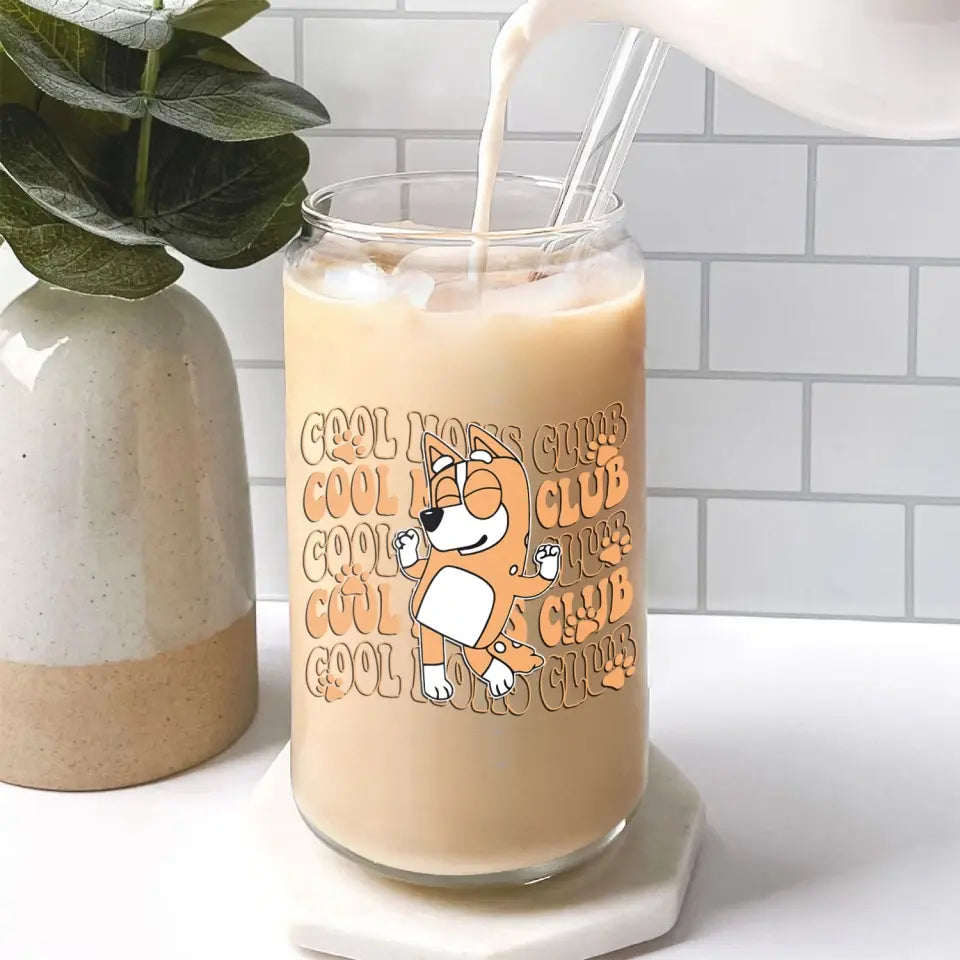 Cool Mom Club - Personalized Custom Glass Can - Mother's Day Gift For Family, Family Members