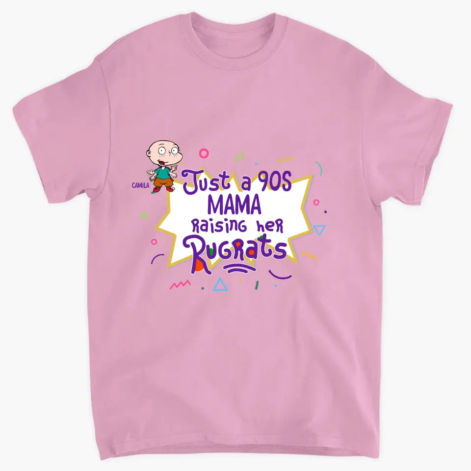Just A 90s Mama Raising Her Rugrats - Personalized Custom T-shirt - Mother's Day Gift For Mom, Family Member