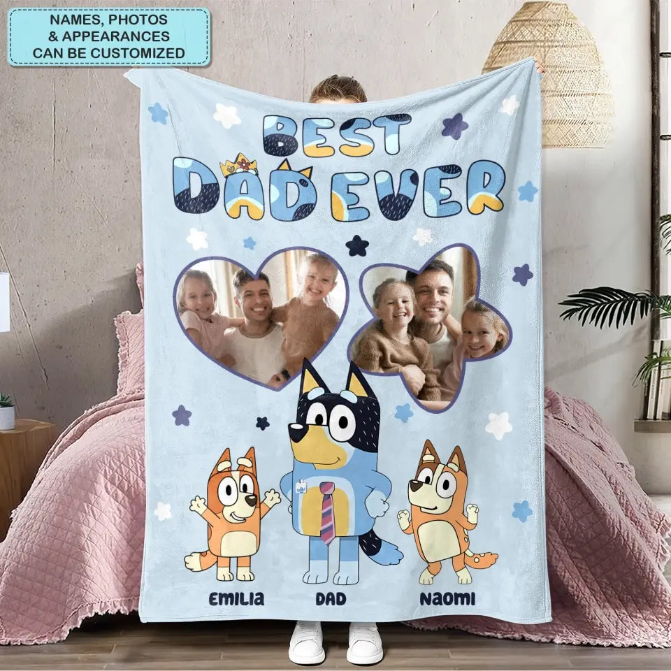 Best Dad Ever - Personalized Custom Blanket - Father's Day Gift For Dad, Family, Family Members