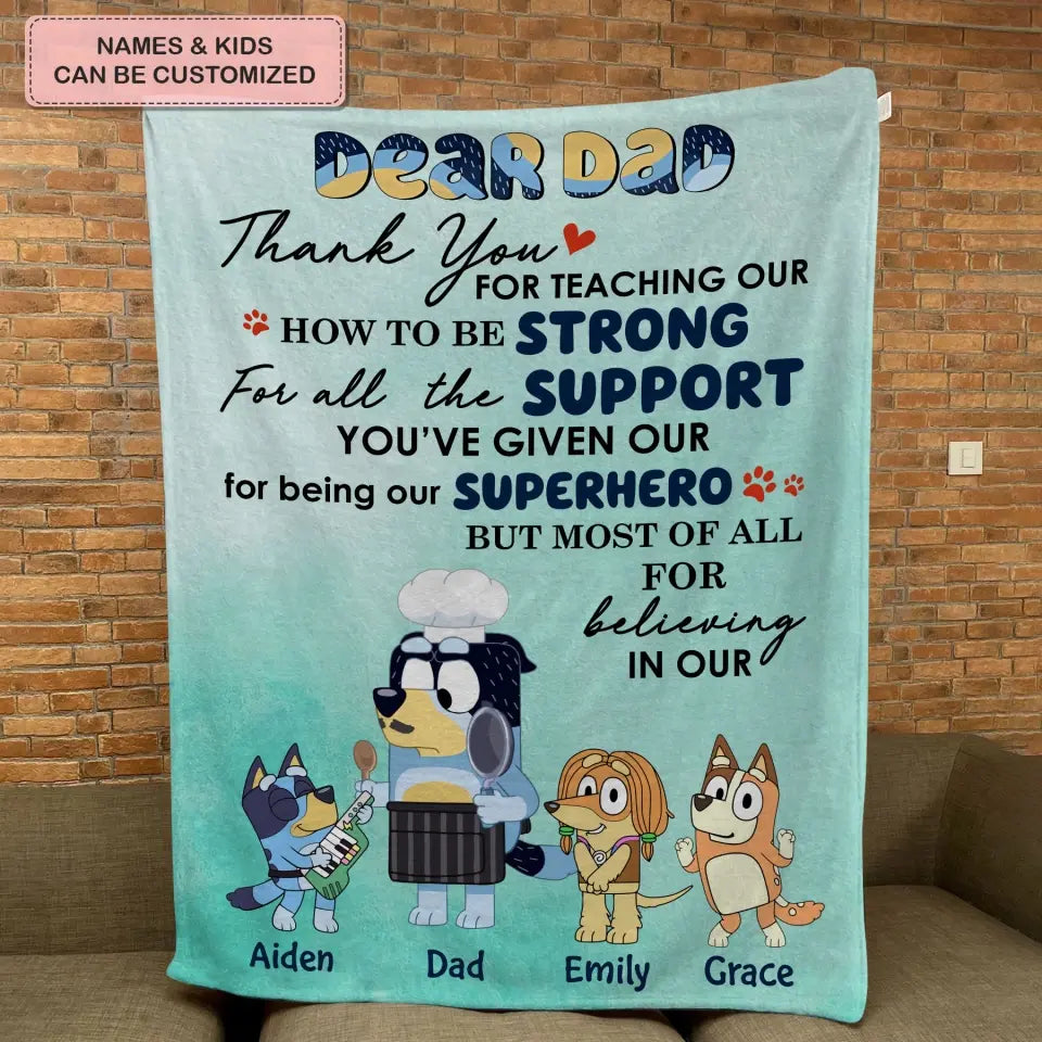 Letter For Dad - Personalized Custom Blanket - Father's Day Gift For Dad, Family, Family Members