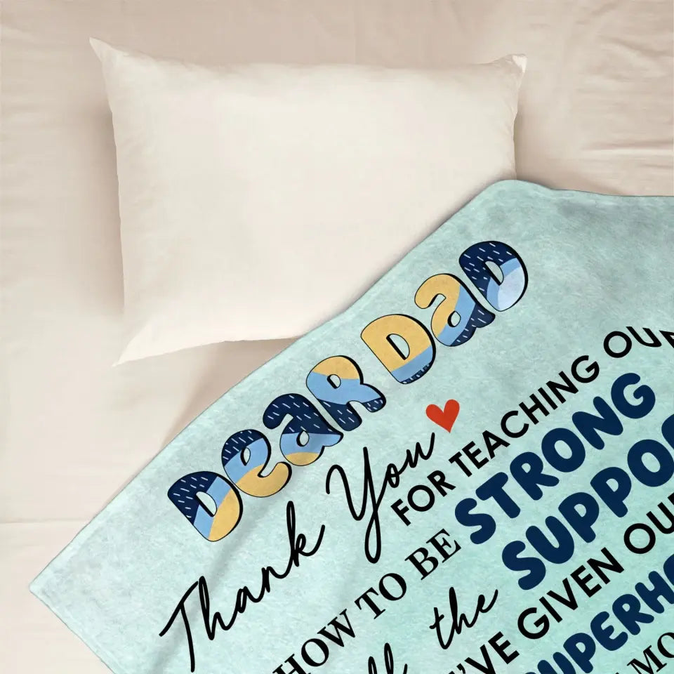 Letter For Dad - Personalized Custom Blanket - Father's Day Gift For Dad, Family, Family Members