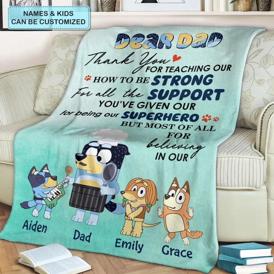Letter For Dad - Personalized Custom Blanket - Father's Day Gift For Dad, Family, Family Members