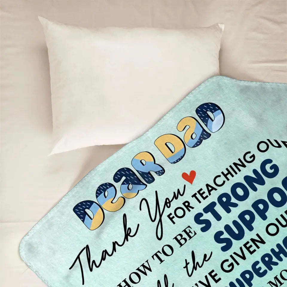 Letter For Dad - Personalized Custom Blanket - Father's Day Gift For Dad, Family, Family Members