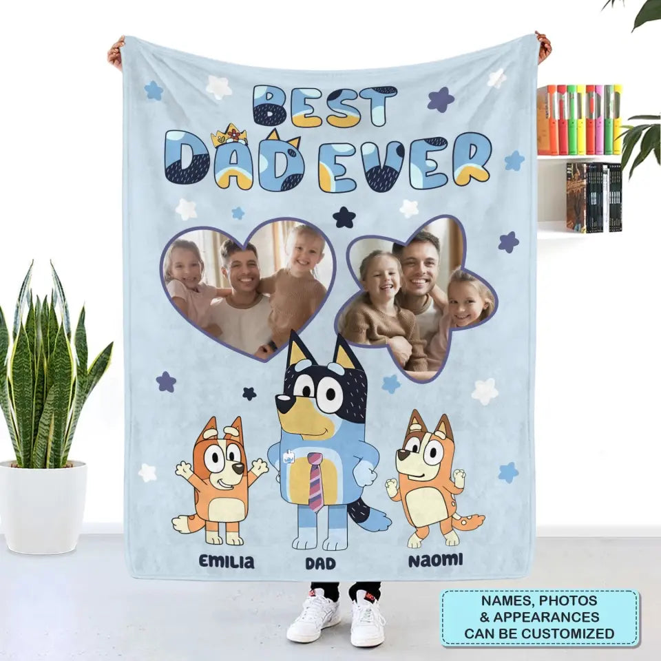 Best Dad Ever - Personalized Custom Blanket - Father's Day Gift For Dad, Family, Family Members