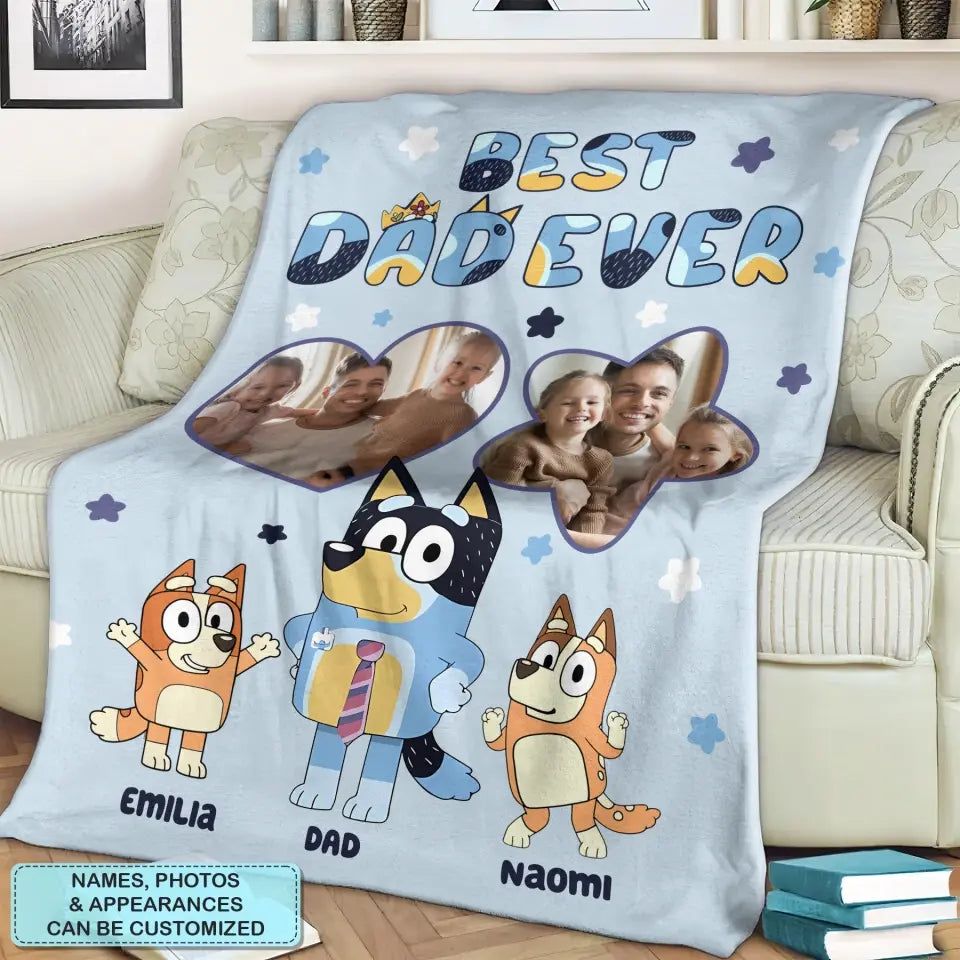 Best Dad Ever - Personalized Custom Blanket - Father's Day Gift For Dad, Family, Family Members