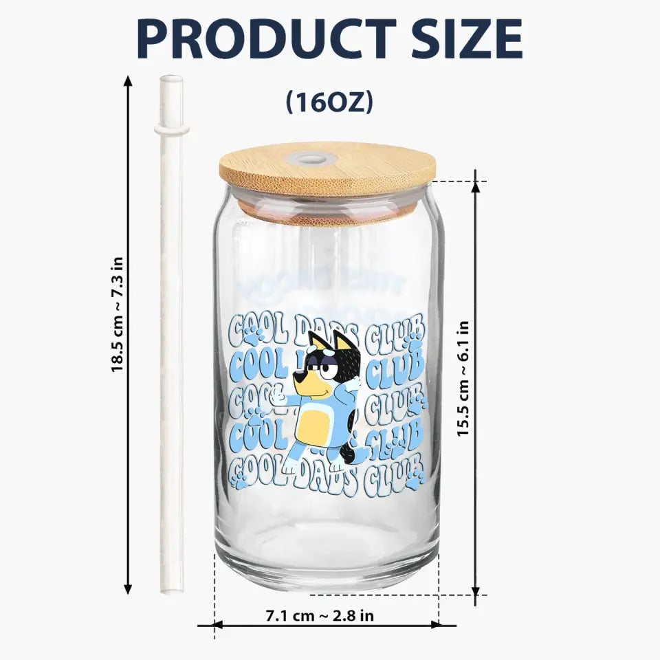 Cool Mom Club - Personalized Custom Glass Can - Mother's Day Gift For Family, Family Members