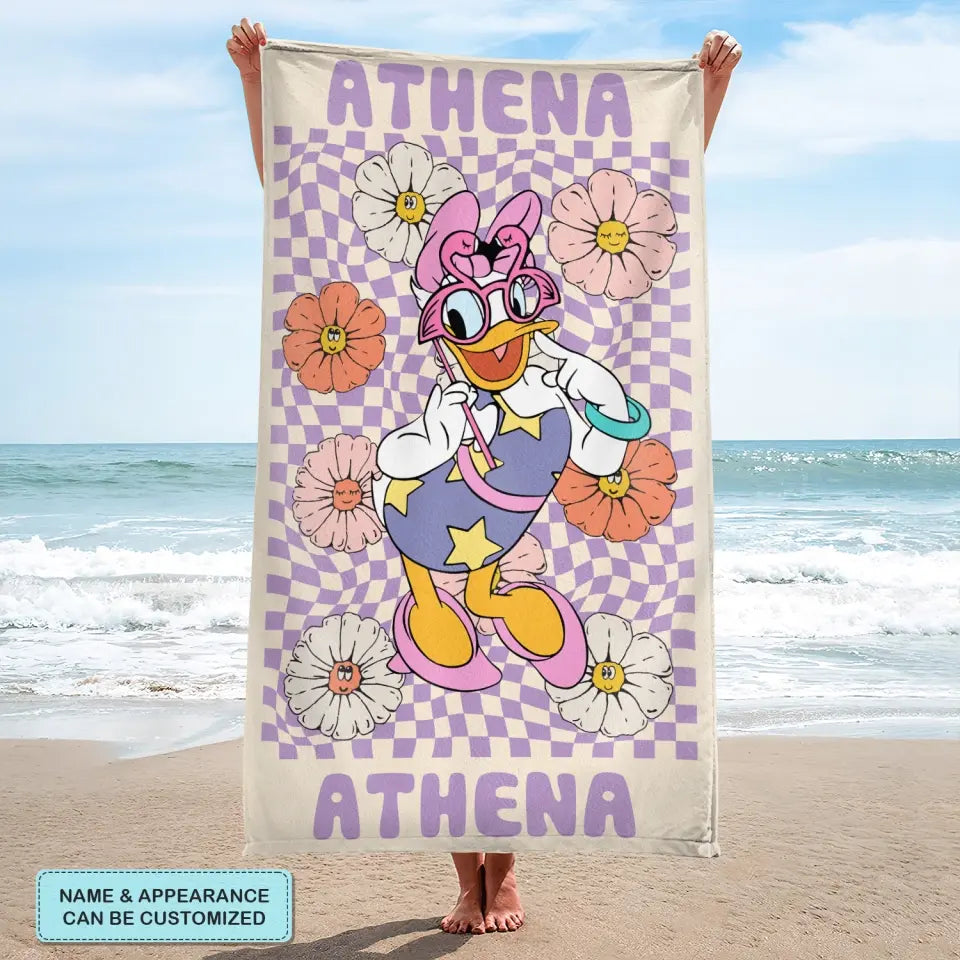 Retro Multi Style - Personalized Custom Beach Towel - Gift For Girl, Family Members