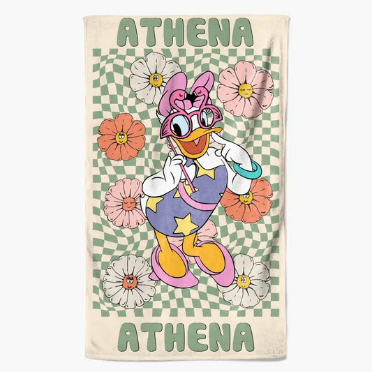 Retro Multi Style - Personalized Custom Beach Towel - Gift For Girl, Family Members