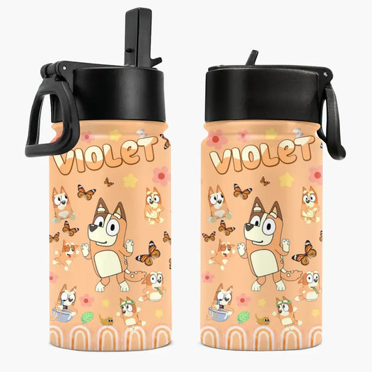 Back To School Water Bottle - Personalized Custom Kids Insulated Bottle - Birthday, Back To School, Kindergarten, First, Second, Third, Fourth, Fifth Grade, Pre-K Gift For Kids