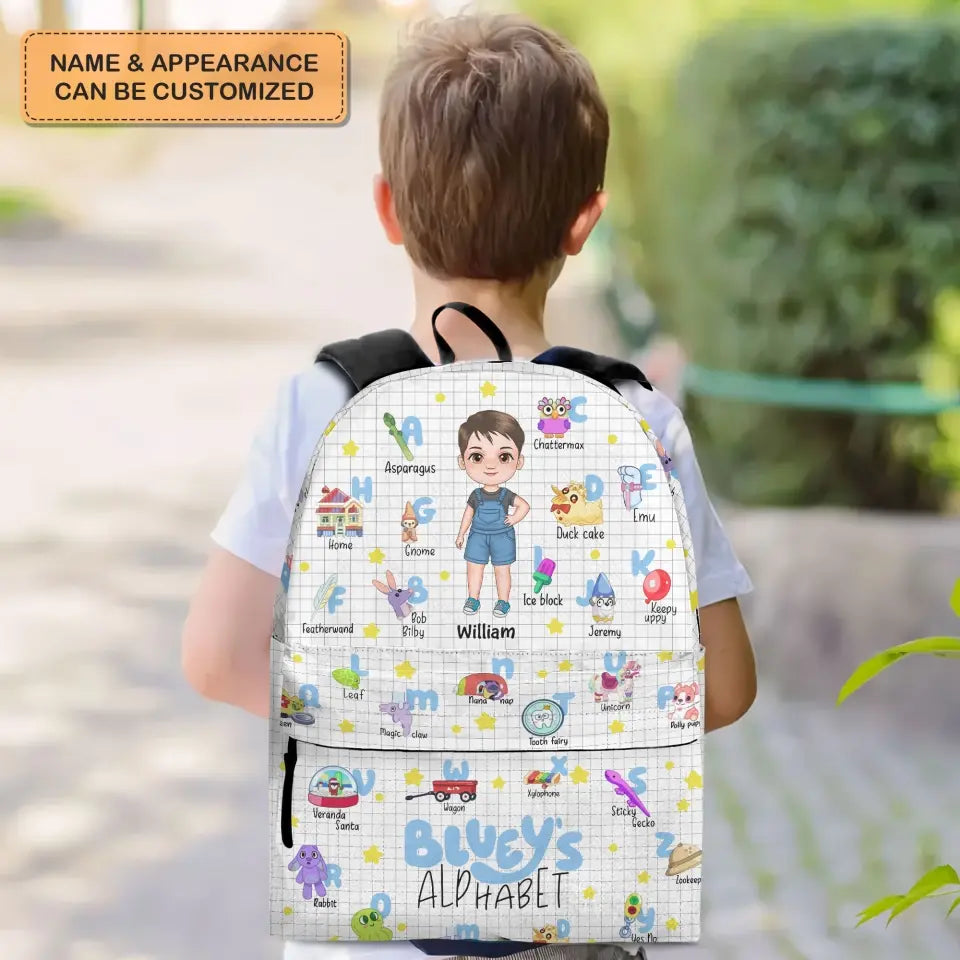 Alphabet For Heeler Lover - Personalized Custom Backpack - Back To School For Kids