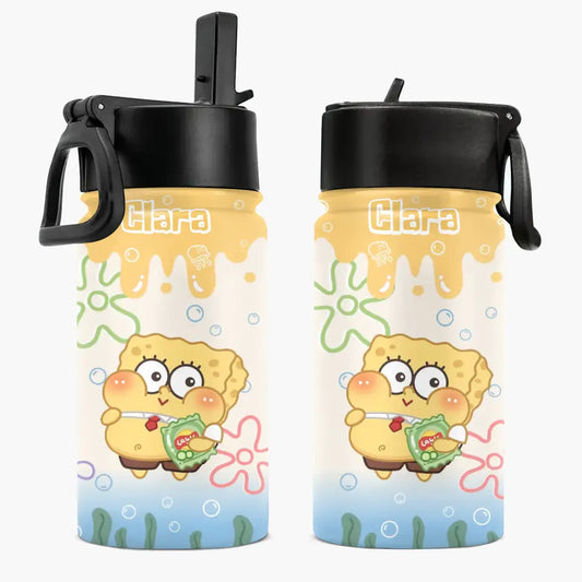 3D Sponges Custom - Personalized Custom Kids Insulated Bottle - Birthday, Back To School, Kindergarten, First, Second, Third, Fourth, Fifth Grade, Pre-K Gift For Kids