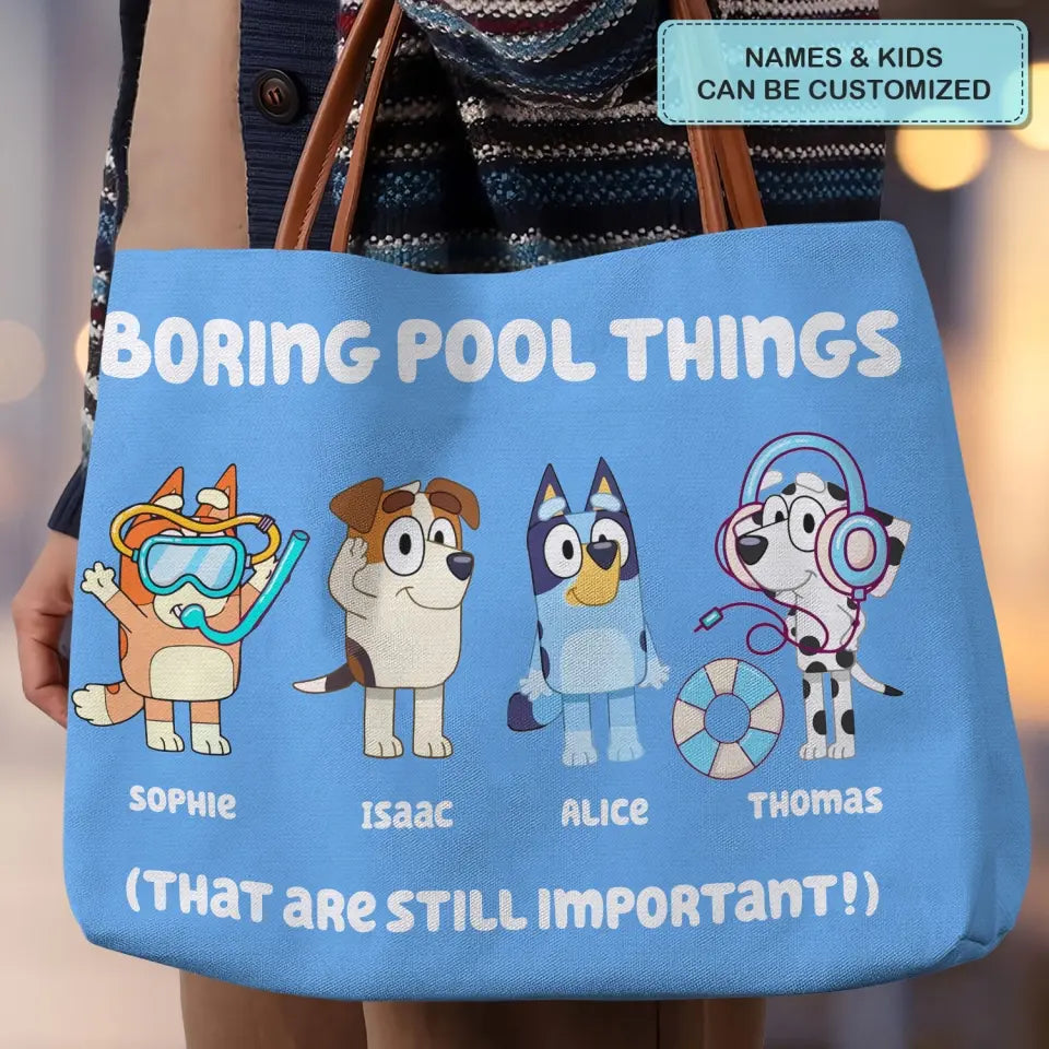 Boring Pool Things - Personalized Custom Tote Bag - Gift For Family Members, Mom, Grandma