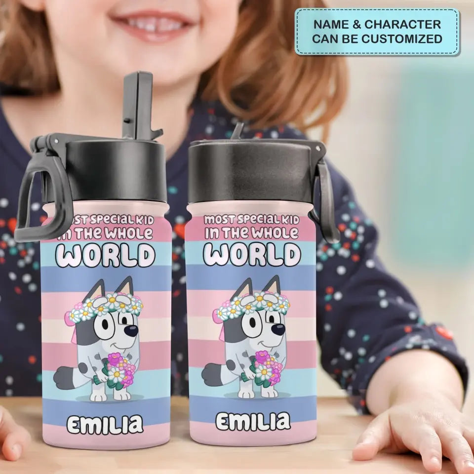 Most Special Kid In The Whole World - Personalized Custom Kids Insulated Bottle - Birthday, Back To School, Kindergarten, First, Second, Third, Fourth, Fifth Grade, Pre-K Gift For Kids