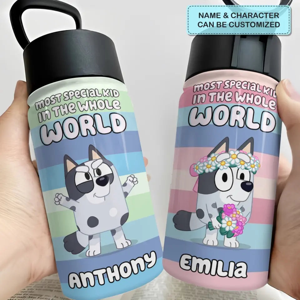 Most Special Kid In The Whole World - Personalized Custom Kids Insulated Bottle - Birthday, Back To School, Kindergarten, First, Second, Third, Fourth, Fifth Grade, Pre-K Gift For Kids
