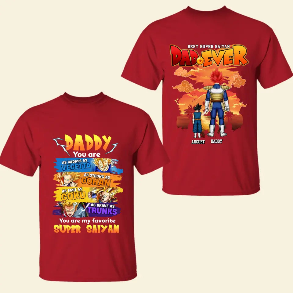 Best Dad Ever - Personalized Custom Double-side T-shirt - Father's Day Gift For Dad, Family Members