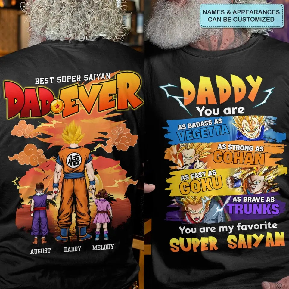 Best Dad Ever - Personalized Custom Double-side T-shirt - Father's Day Gift For Dad, Family Members