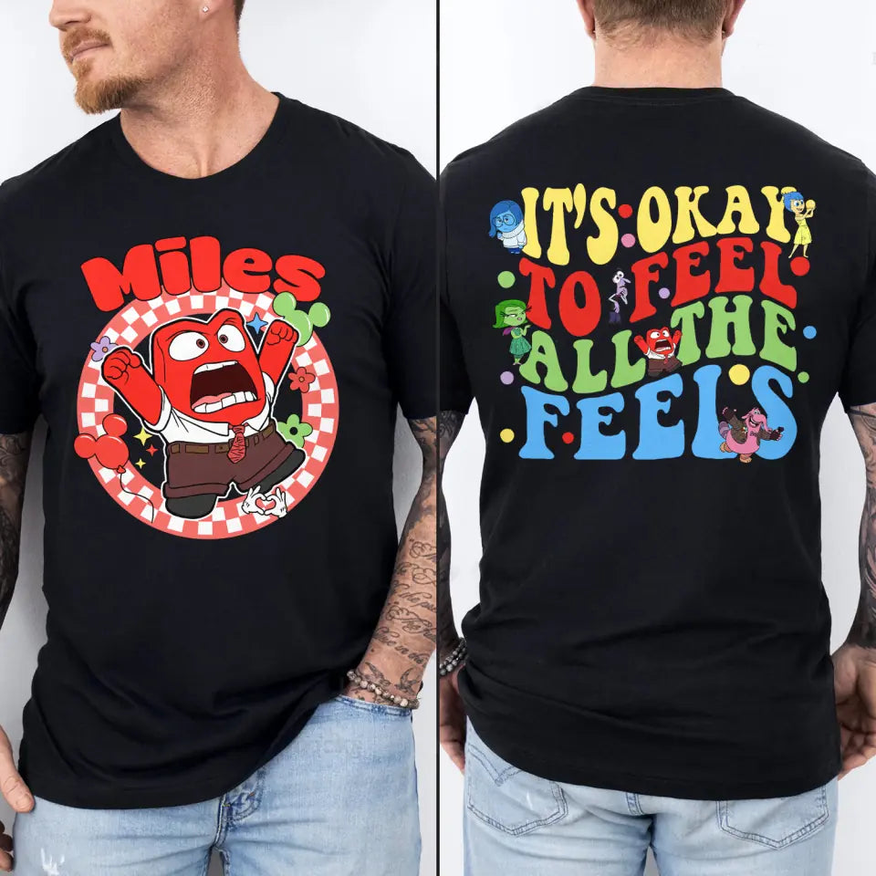 It's Okay To Feel All The Feels - Personalized Custom Double-side T-shirt - Gift For Couple, Your Lover