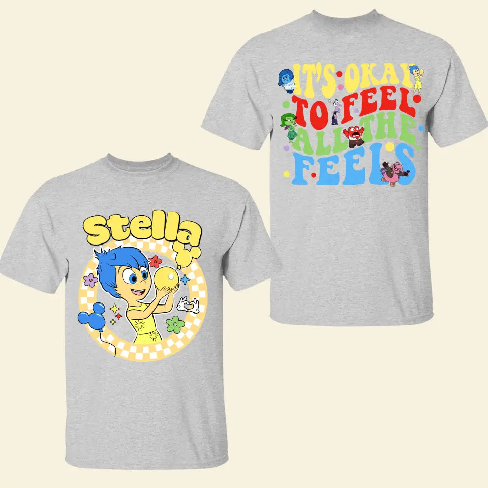 It's Okay To Feel All The Feels - Personalized Custom Double-side T-shirt - Gift For Couple, Your Lover