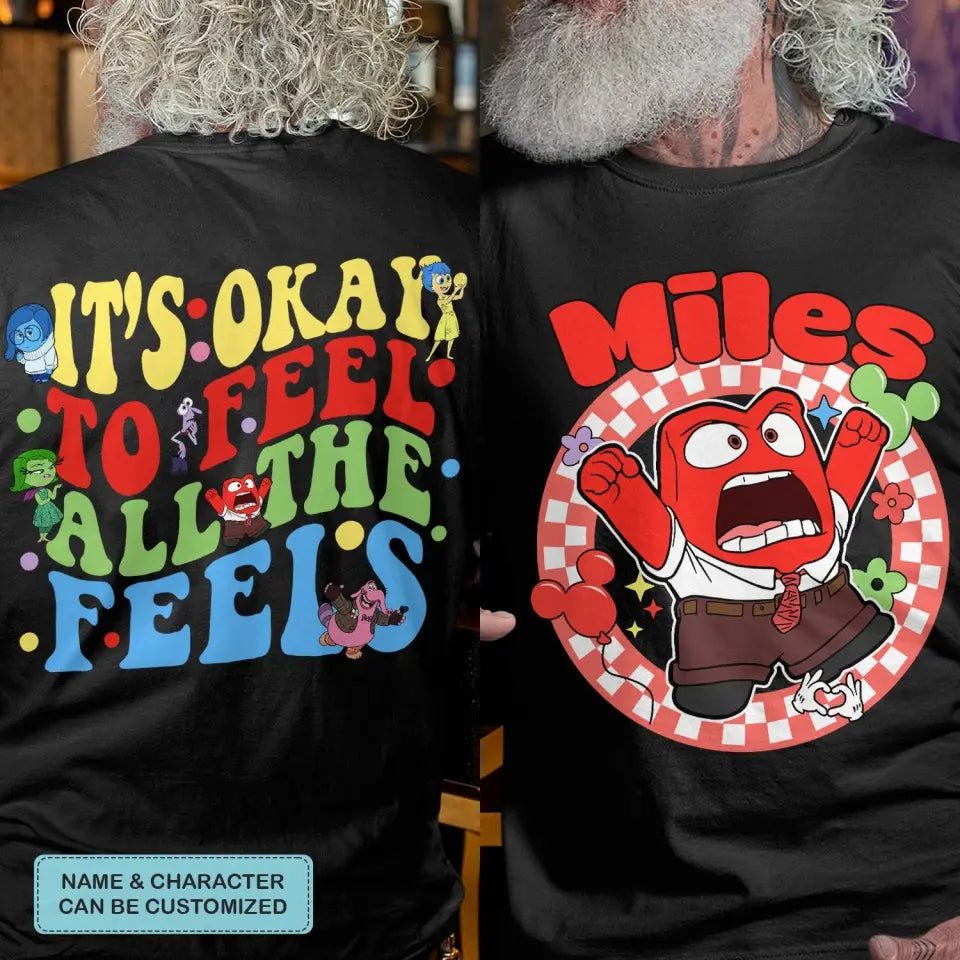 It's Okay To Feel All The Feels - Personalized Custom Double-side T-shirt - Gift For Couple, Your Lover