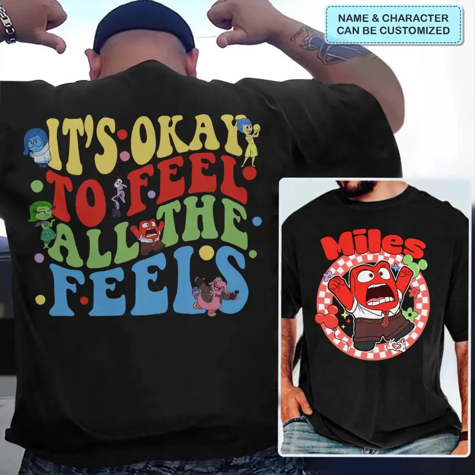It's Okay To Feel All The Feels - Personalized Custom Double-side T-shirt - Gift For Couple, Your Lover